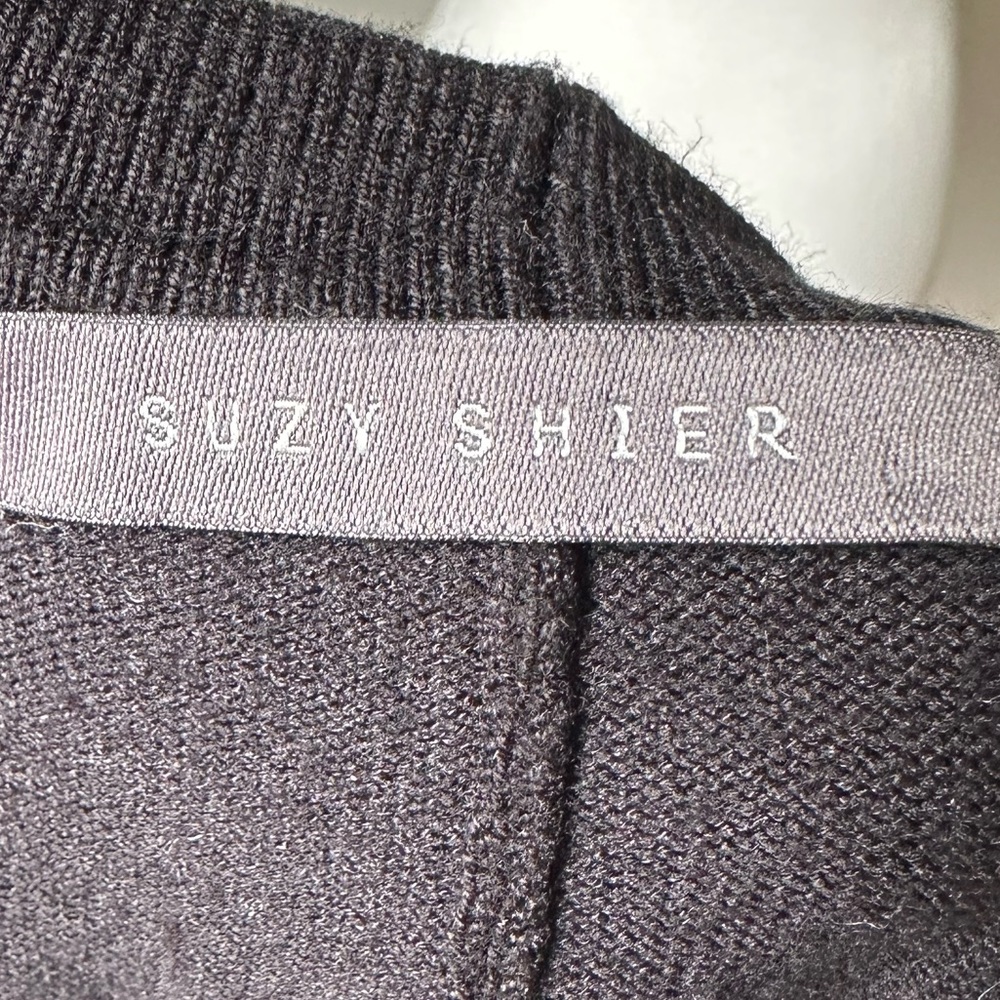 SUZY SHIER Y2K Black Whimsigoth Single Button Asymmetric Wrap Cardigan Size XS - Picture 4 of 6